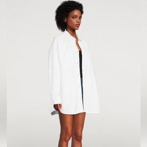 Good American White Denim Shacket